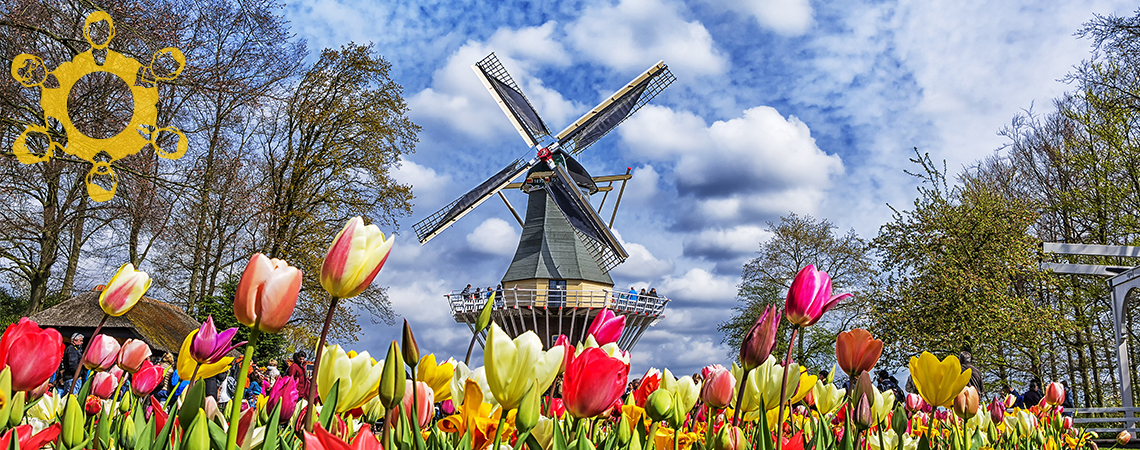 wind mill and tulip view of the Netherlands for a Mechanical engineer job